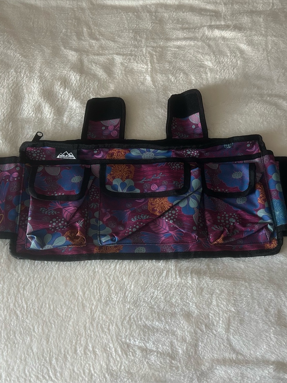 Multi-Pocket Floral Walker Belt Bag - Purple